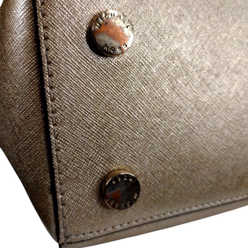 Michael Kors Metallic Gold Retired Satchel - Picture 6 of 12